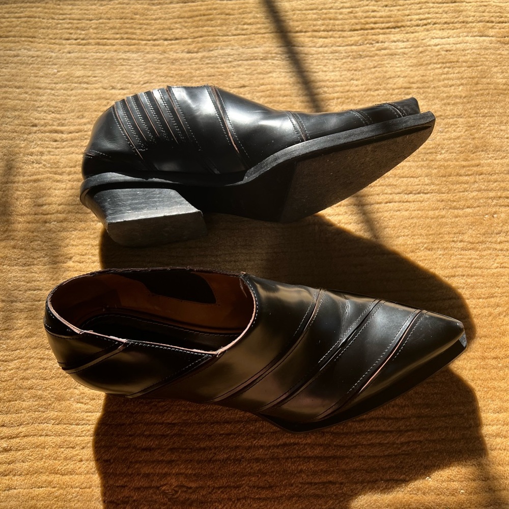 Proenza Schouler Black Leather Ankle Booties - Picture 2 of 5